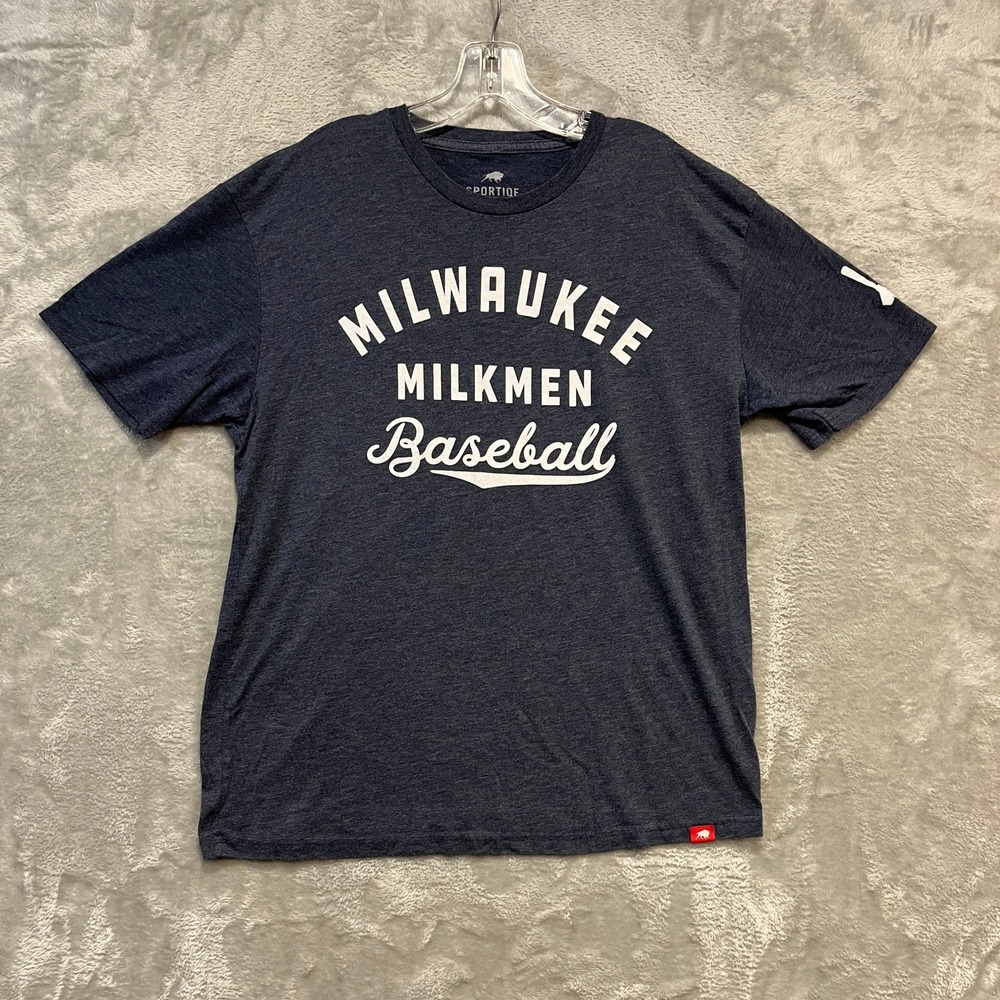 Milwaukee Milkmen Baseball T-Shirt Men XL Blue Tri-Blend Short Sleeve Sportiqe